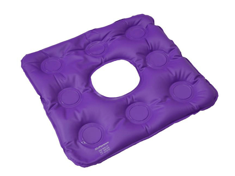 Almofada inflável quadrada com orifício